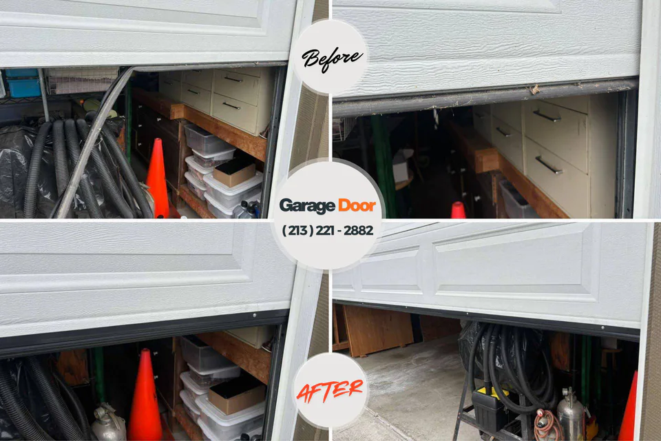 Before and after: garage door repair North Massapequa, NY